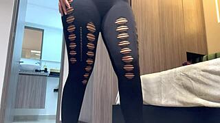 Spying on my hermanastra in bikini, her big tits and ass are unreal!