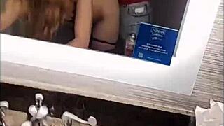 fucking tiny young freshman from club in hotel bathroom