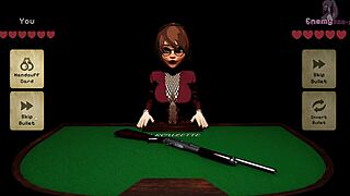 Curvy 3D cartoon babe with huge tits squirts wildly during intense blowjob game action