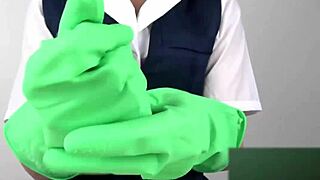 i gave an asian handjob with latex gloves, japanese fetish style, felt so good