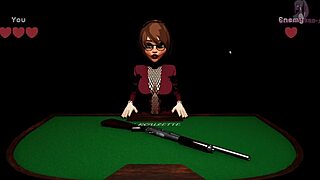 Curvy 3D cartoon babe with huge tits squirts wildly during intense blowjob game action