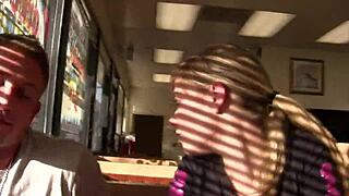 White Teen Fucked by Two Guys in Public Spots Outdoors