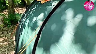 Caught Solo Masturbation of Anime Girl While Camping