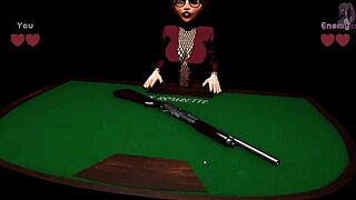 Curvy 3D cartoon babe with huge tits squirts wildly during intense blowjob game action