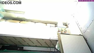 omg, i caught this sexy blond in mini skirt at work on cam!