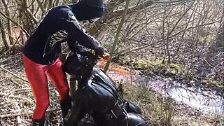 Unbelievable, German Femdom in Latex Dominates Outdoors with Brutal Mud Play!