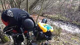 Unbelievable, German Femdom in Latex Dominates Outdoors with Brutal Mud Play!