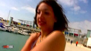 Narrative-Neutral French woman screams during rough anal with older man. Her body shakes hard.