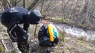 Unbelievable, German Femdom in Latex Dominates Outdoors with Brutal Mud Play!