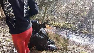 Unbelievable, German Femdom in Latex Dominates Outdoors with Brutal Mud Play!