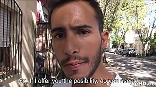 Amateur Young Straight Twink Latino Tries First Gay Sex With Stranger for Cash POV
