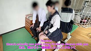 Disgusting Men in Drama Episode 3: Lina and Teacher Dirty Talk With Creampie