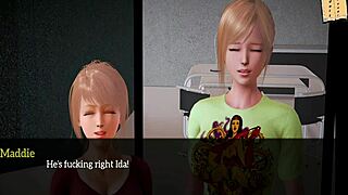 Blonde Anime Girl In 3D Hentai Family Series With Big Tits.