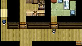 Tanned Girl Natsuki in Hentai Game Ep 12, Masturbating Huge BBC Outside