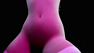 striptease by hot blonde dancing to music in 3d porn