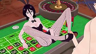 Rukia Kuchiki and Yoruichi Shihouin in intense bunny girl hentai sex.