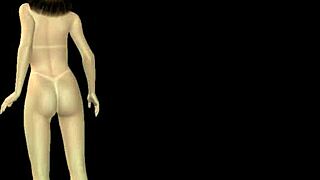 Animated 3D cartoon girl poses sexily in many positions