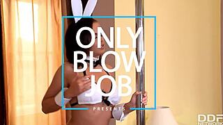 Glamorous Stripper Linet Deepthroats During a Show. She Ends with a Mouthful of Hot Cum!