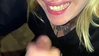She Swallows All Of It In Deepthroat Sucking Sloppy Spitting Cum Blowjob