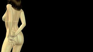 Animated 3D cartoon girl poses sexily in many positions