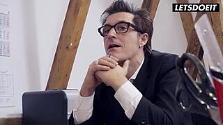 Busty Secretary Lures Tough Boss into Office Affair on Valentine's Day