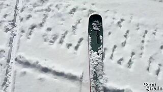 Ski instructor bangs pretty brunette with glasses. Her big cock ride is unreal.