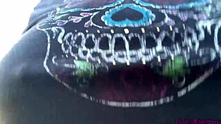 bouncing boobs and pissing pussy with dirty feet in worn-out shoes on display.