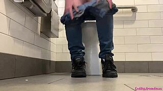 bouncing boobs and pissing pussy with dirty feet in worn-out shoes on display.