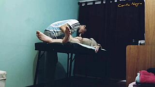 Enjoying an oiled massage with happy ending