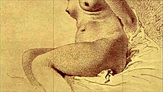 vintage erotic illustration with a retro vibe! 🖼️