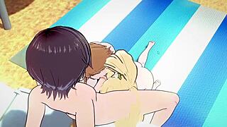 Chihiro and hiyoko's beach fun turns provocative?