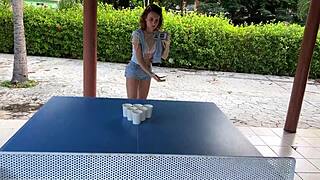 Watch This Mini Bikini Beauty Strip In Beer Pong?