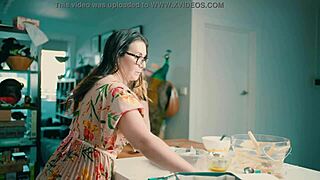 Teaser Charlie Forde teases Chasey in kitchen for full cunilingus video on xred.
