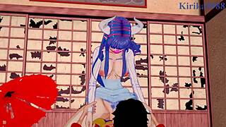 ulti, ms valentine, and luffy in wild one piece hentai action