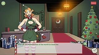 Wow, Mrs. Santa teases with anal plug in Xmas hentai game ep 3!