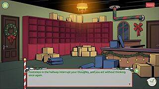 Wow, Mrs. Santa teases with anal plug in Xmas hentai game ep 3!