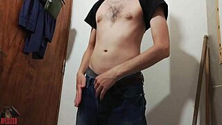 huge cock handles two jobs in bathroom cumshot