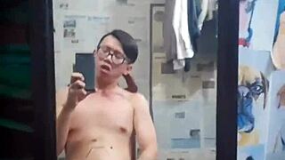 việt nam gay top teases with his huge tattooed cock solo