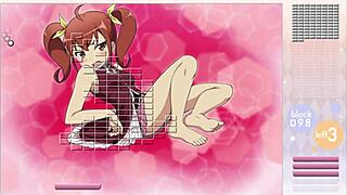 kurusu kanako strips while playing arkanoid, clothes ripping off