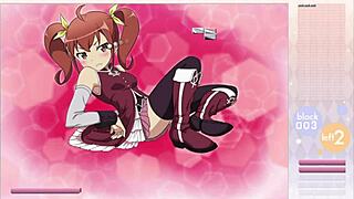 kurusu kanako strips while playing arkanoid, clothes ripping off