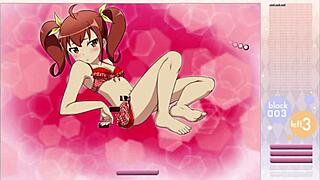 kurusu kanako strips while playing arkanoid, clothes ripping off