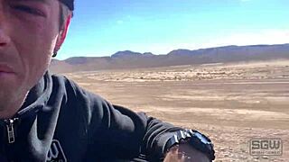 amateur couple fucks outdoors in windy las vegas
