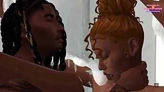 Mae fucks her step-brother Moriah in the shower early morning