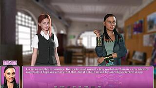 Wow, Denise the hot ebony teacher gets her curvy ass pounded in anime game!