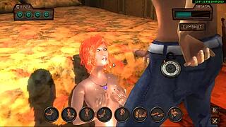 emo trio dives into a steamy 3d hentai game session