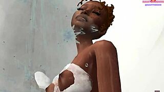 Mae fucks her step-brother Moriah in the shower early morning