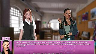 Wow, Denise the hot ebony teacher gets her curvy ass pounded in anime game!