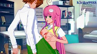 Intense sex with Lala Satalin Deviluke, Haruna Sairenji, and Rito Yuki! Wild hentai!