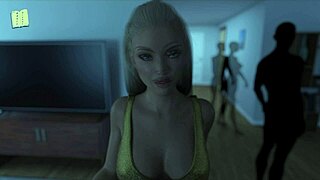 Blonde Anime Babe with Big Tits in Erotic Action