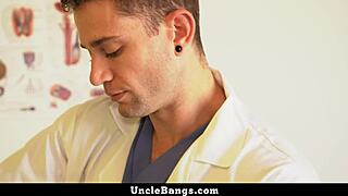 Doctor Tongues Patient's Ass in Bareback Office Exam - Unclebangs